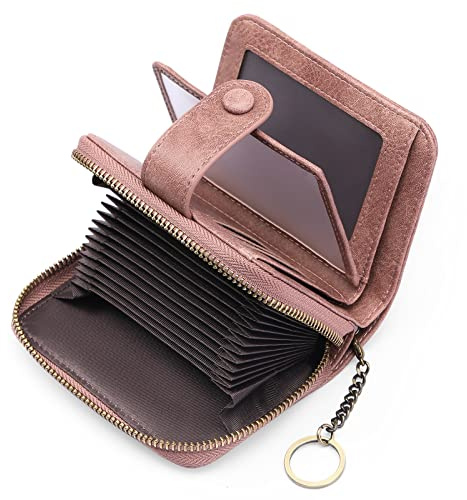 GAEKEAO Geldbörse Damen Klein Leder Karten Portemonnaie RFID Schutz Portmonee Kleiner Geldbeutel Mit Reißverschluss Kartenetui Geschenke für Frauen