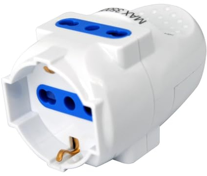 Techly 366068 Multipresa Volante 1x 10/16A/Schuko e 2X 10/16A Bipasso Bianco