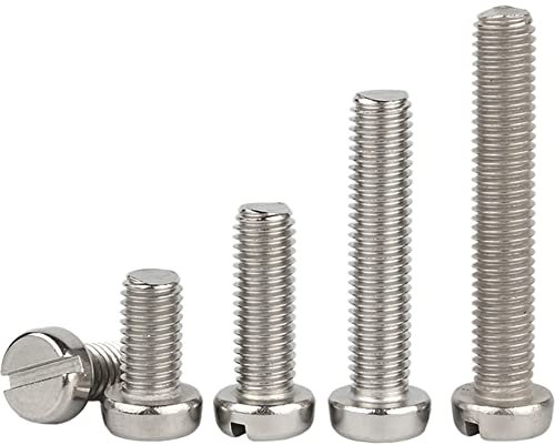 HSCRSTAR M1.6 M2 M2.5 304 Edelstahl geschlitzte Zylinderkopfschraube geschlitzte Schraube Rundkopfschraube (50stück M1.6x5mm)