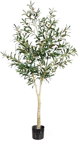BPILOT Kunstpflanze Künstlicher Olivenbaum Im Topf, Gefälschte Gründekoration Mit Biegsamen Ästen Für Den Innen- Und Außenbereich, Hausgarten, Büro Künstliche Pflanzen (Size : 180cm)