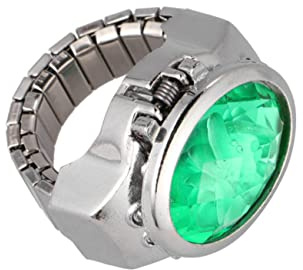 HOOTNEE Uhrenförmiger Mit Quarzuhr Modischer Unisex-fingerring Und Dekoratives Zeitmessungsaccessoire Für Und Frauen Grün