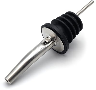 Tapón vertedor Metal Pour de acero inoxidable botella profesional Bubble Count Once para barman boquilla cónica para licor, vino, aceite, cóctel, zumo, vinagre