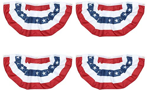 Supvox Amerikanische Flagge Wimpelkette 4 Stück 45x90cm Usa Dekoration Für Innen Außen Patriotisches Banner Für Unabhängigkeitstag Feier