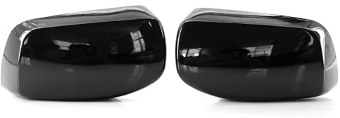 Shkalacar 2 Stück Auto Rückspiegel Kappe Ersatz für B-MW E60 5er Modell 2004–2007, Seitenspiegel Abdeckung OEM: 51167078360 51167078359(Schwarz)