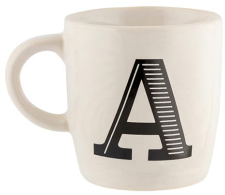 FabFinds Hugga Mug with Initials Classic Ceramic Mug Large Gift Coffee Cups 330ml (A)