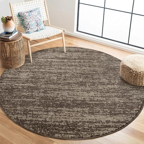 SANAT Oslo Teppich für das Wohnzimmer - Teppich mit modernem Design, Geeignet für Wohnzimmer, Flur, Esszimmer, Schlafzimmer, Küche und Kinderzimmer - Braun, Größe: 80 cm Rund