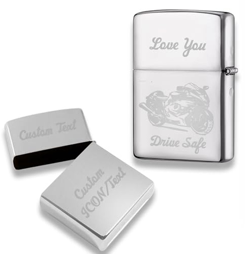 Feuerzeughülle Ohne Einsatz Metall Feuerzeughülle Personalisiert für Zippo Feuerzeug Hülle mit Gravur Text&Logo Personalisierte Geschenke für Papa, Freund (Weiß)
