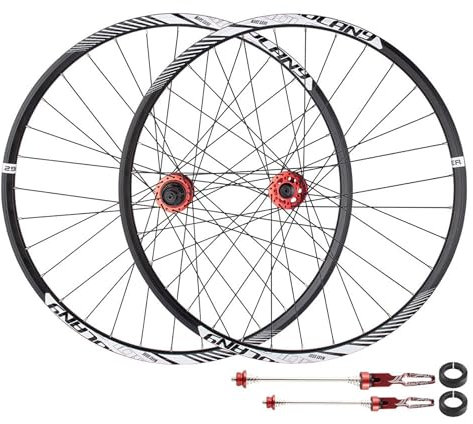 Fahrradfelge Mountainbike Laufradsatz Mountainbike-Radsatz 26 27,5 29 Zoll Aluminiumfelge Scheibenbremsradsatz Tonnenachse Schnellspanner Red,29in