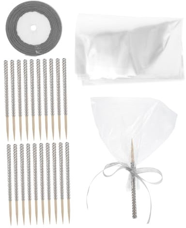 JOINPAYA 24pièces Bâtons Brillant avec Rubans pour Bonbons Accessoires Décoratifs pour Buffets De Desserts Fêtes Et Occasions Spéciales