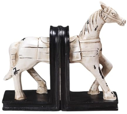 MagiDeal Buchstütze mit Pferd aus Kunstharz, Buchstütze für Regale, Buch-Organizer, rutschfeste Geburtstagsgeschenke, Buchhalter, Buchstopper für den Leseraum