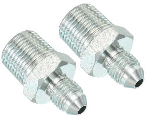 PATIKIL Adaptateur de tuyau Connecteur 7/16 Mâle 37 ° Flare JIC x 3/8 Mâle R Raccord de tuyau 2 pièces Raccord de restriction d'alimentation en huile Connecteur hydraulique
