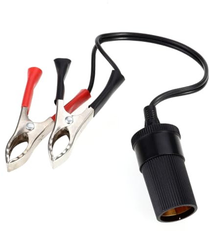 GRIRIW Autobatterie-polklemme Dc Adapter Für Zigarettenanzünder Kabel Zangenlänge Schwarz Und Rot Aus Abs Und Edelstahl Nennstrom
