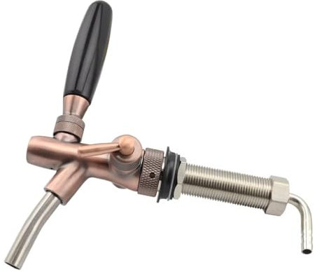 YINLUCK Grifo De Cerveza con Control De Flujo Y Vástago De 100 Mm, Grifo Dispensador De Cerveza De Barril De Cromo Dorado Y Bronce For Elaboración Casera De Cerveza Y Bar De Vinos(Bronze)
