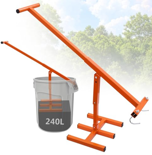 wowspeed Manual Bin Compactor, Hand Press Rubbish Press for Wheelie Bin, Heights Adjustable for Waste Compactor Waste Compressor, Recycling Trash Tool for 240L Wheelie Bins(Orange)