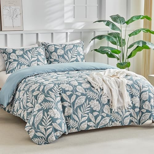 Lekesky Funda Nórdica Cama 135/150, Funda Nordica 220x240cm con Patrón de Acuarela Microfibra 3 Piezas Compuesto por 1 Funda Nordica 220x240cm + 2 Fundas de Almohada 50x75cm, Paisley Azul Claro