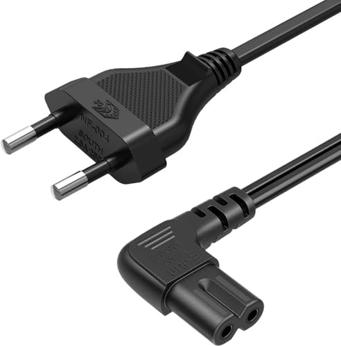 3m LG TV Netzkabel für LG TV 24 28 32 40 43 48 49 50 55 60 65 75 80 85 Zoll, 90 Grad abgewinkelt 18AWG 2-polig auf L-förmig C7 Stromkabel für LG 43LH570A 55UH6090 Rahmen Stromkabel