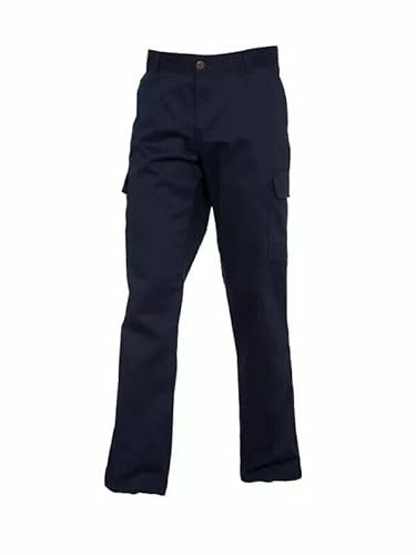 LE11® Women's Work Cargo Trousers | Combat Workwear Pants | Reinforced Knee Utility Pants | Adjustable Waist Straight Leg Navy UK | Cargo Pants Women UK | Women's Work Trousers UK (Navy-14)