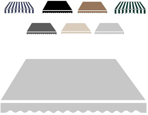 Esterno Tessuto per Tende da Sole Retrattile Tessuto, 2.0m 2.5m 3.0m 3.6m 4m 5m Telo di Ricambio per Tende Parasole Retrattile, Terrazzo Telo per Tende da Sole(Grigio Chiaro,250x200cm)
