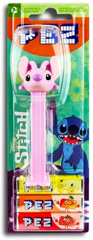 PEZ Spender STITCH rosa mit 2 Päckchen fruchtig süßen Bonbons 17g A