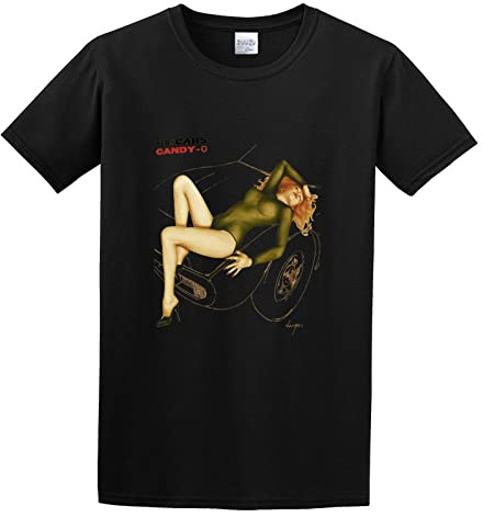 QIANHANTANG The Cars Candy-O Album Cover Unisex 100% Cotton Short-Sleeve T-Shirts Black L