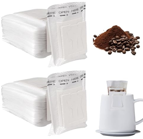 100 Stück Drip Coffee Bag,Drip Coffee Bag Mit Hängenden Ohr Filtertüten,DripCoffee Bag Einweg,Tragbare Kaffee Papier Filter,Klappbar Kaffee Tee DripFiltertüten Für Reisen, Zuhause,Büro