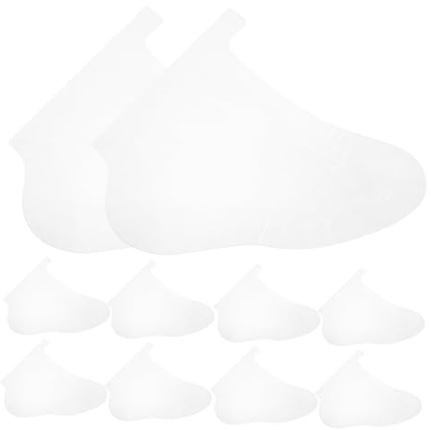 FIXOSHEE 100 Stück Transparente Kunststoff Fußabdeckungen für Damen und Herren Wasserfeste Fußpflege Socken Feuchtigkeitsspendende Spa Fußmasken Wiederverwendbare Pediküre Einlagen Bequeme