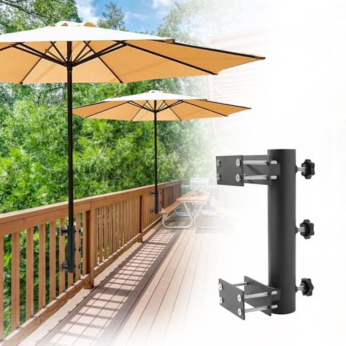 Youyijia Schwerlast Sonnenschirmhalter, Balkon Sonnenschirm Klemme für Geländer, Bänke & Terrassen, Fester Schirmständer für Garten, Boot & Camping
