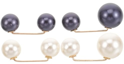 Hohopeti 4 pièces Broche de Sécurité Ornement Imitation pour Vêtements Accessoire Pratique pour Réduire Fermer le Décolleté Boutons Décoratifs pour Robes et Chemises