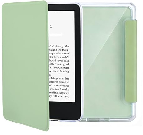 Kindle Hülle 11. Generation 2024/2022, 6 Clear Weich Kindle Case Cover e-Reader, PU Magnetic Schutzhülle mit Auto Schlaf/Wach Funktion und Smart Cover Sleeve (Grün)
