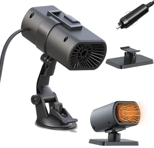 Opdestn 12V Heizung für Auto - Entfroster mit Lüfter - 2 In 1 Auto Entfroster Frontscheiben Heizung Mit Saugnapf Halterung | Geeignet Für Lastkraftwagen, Wohnmobile, Fenster, Winter, Sommer Und