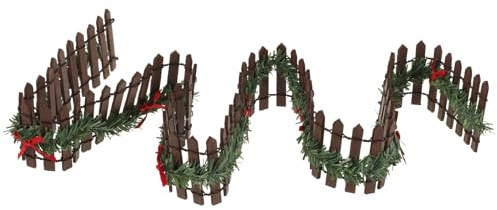 Toyvian Mini Clôture en Bois Couleur Café pour Décoration de Noël Clôture Miniature pour Jardin Féerique Accessoires de Micro-Paysage Ornement Paysager Artisanal