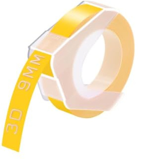 Zenfora 1 Stück 3D-Etikettenbänder Prägeband 9 mm 12 mm kompatibel mit Druckerzubehör E-101 E202 1540(White on Yellow)
