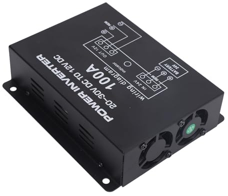 Convertitore riduttore di tensione convertitore step down DC da 24 V a 12 V con controllo della temperatura per auto camion RVS SUV autobus (100A)