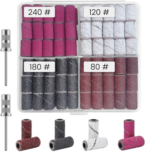 flintronic 120 st 80/120/180/240 korn nagelslipband, 2 x uppgraderade 3/32 tums nagelklippar, för gel och natur för manikyr och pedikyr