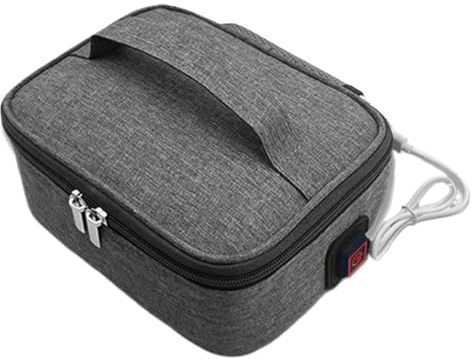 Calentador portátil para lonchera – 21 x 16,5 x 7,5 cm, calentador eléctrico de 3 niveles de temperatura, calentamiento rápido | Calentador de alimentos para viajes, trabajo, camping, picnic al aire