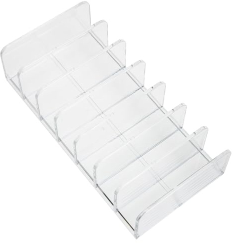 CTIRCHIU de Maquillaje para Almacenamiento Vertical Diseño de Rejilla Organizador de Plástico y 7 Compartimentos y Resistente Adecuado para Organizar Cosméticos de Paletas y Polvo Compacto