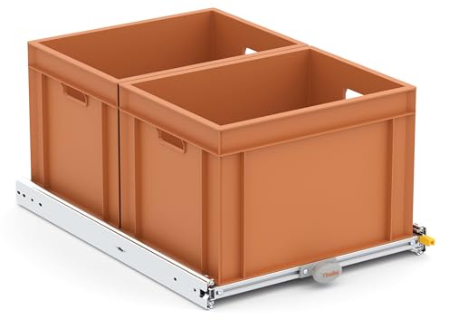 Tinobu Euronorm-Kistenauszug 60x40 – leichtes Auszugssystem Camper, 120 kg Vollauszug, für Kastenwagen/Wohnmobil, Selbstausbau-Set
