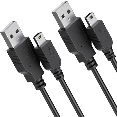 Mini USB 2.0 Type A to B Cable for Hero 4/3, PS3 Controller,Dash Cam,Camera | Compatible with Dash Cam, SatNav, GPS Receiver, PDAs and Camera for Canon EOS 4000D 2000D 200D /PowerShot/DSLR/ELPH