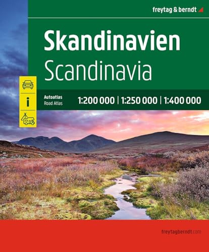 freytag & berndt Autoatlas Skandinavien 1:200.000: Spiralbindung, Camping- und Stellplätze, Freizeitinfos