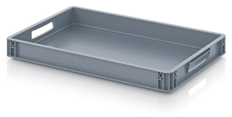 AUER 15 Litre Quality Drip Tray Oil Spill Garage Workshop Plastic Stacking Storage Tray - Fuel Spill Euro Container Pan Box Crate 60 x 40 x 7.5cm (10)