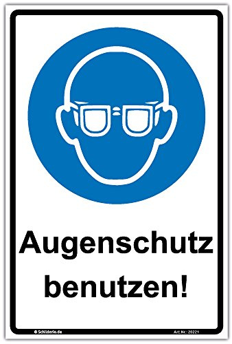 Aufkleber Augenschutz benutzen ASR 1.3,PVC Vinylaufkleber 300x200 mm Hochformat
