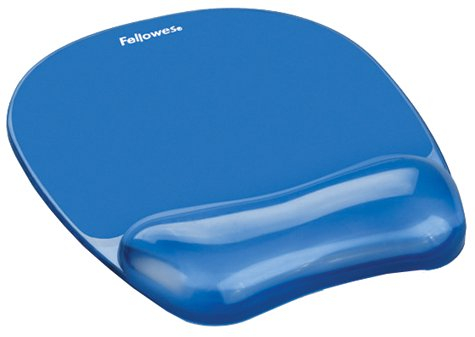 Fellowes Handgelenkauflage Crystals Gel mit Maus Pad, blau