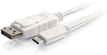 C2G 1.8M (6ft) USB C to DisplayPort Adapter Cable - White - 4K Audio & Video Adapter Suitable for Mac, Windows, Dell, Google, Lenovo and more