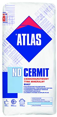 Atlas Cermit ND 15 Scheibenputz 1,5mm Weiß 25 kg Mineralputz Spritzstruktur Fassadenputz WDVS