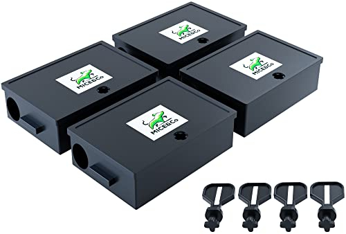 Mice&Co Scatole di Esca per Topi con Chiave - Stazione di Esche per Piccoli Roditori, Scatola Porta Esche | Confezione da 4 unità