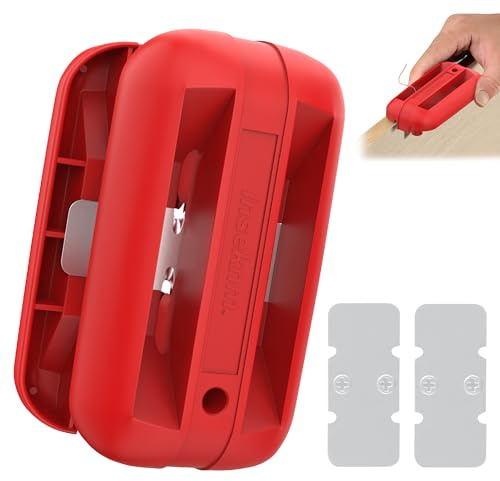Edge Banding Trimmer with Tungsten Carbide Blades, Hand Planer Versatile Woodworking Edge Trimmer for Burrs, Manual Edge Banding Cutter for ABS, PVC, Veneer, and Melamine (Red)