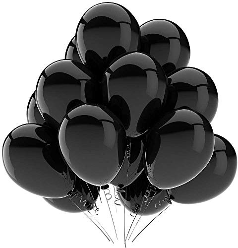 KBZVNAF Black Balloons Latex Party Balloons - 50 Pack 12 inch Helium Matte Black Balloons for Wedding Graduation Baby Shower Birthday Party Decorations