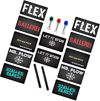 Baller - Biberon con cucchiaio telescopico FLEX MR. PLOW ZIEH & HACK ZIEH ES DURCH LET IT SNOW mappa e tubi neri in alluminio per tabacco da fiuto (Set18)