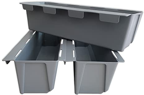 Geli Easy Pflanzgefäß für Europaletten Pflanztopf Blumentopf Blumenkübel (3er Set Hellgrau)