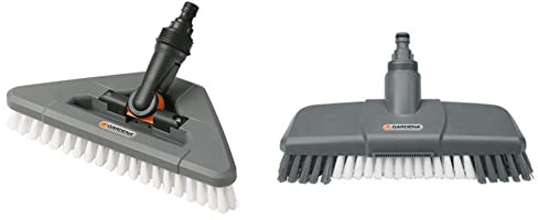 Gardena Gelenk-Schrubber: Wasserführende Reinigungsbürste mit Gelenk für das Cleansystem, 20 x 20 x 30 cm & Komfort-Schrubber: Wasserführende Reinigungsbürste für das Cleansystem (5568-20)